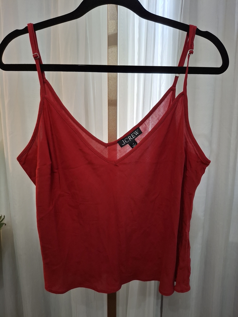 J. Crew Bright Red V-Neck Silk Camisole